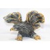 Natural black jade gemstone gold painted eagle bird figure home decorative gift